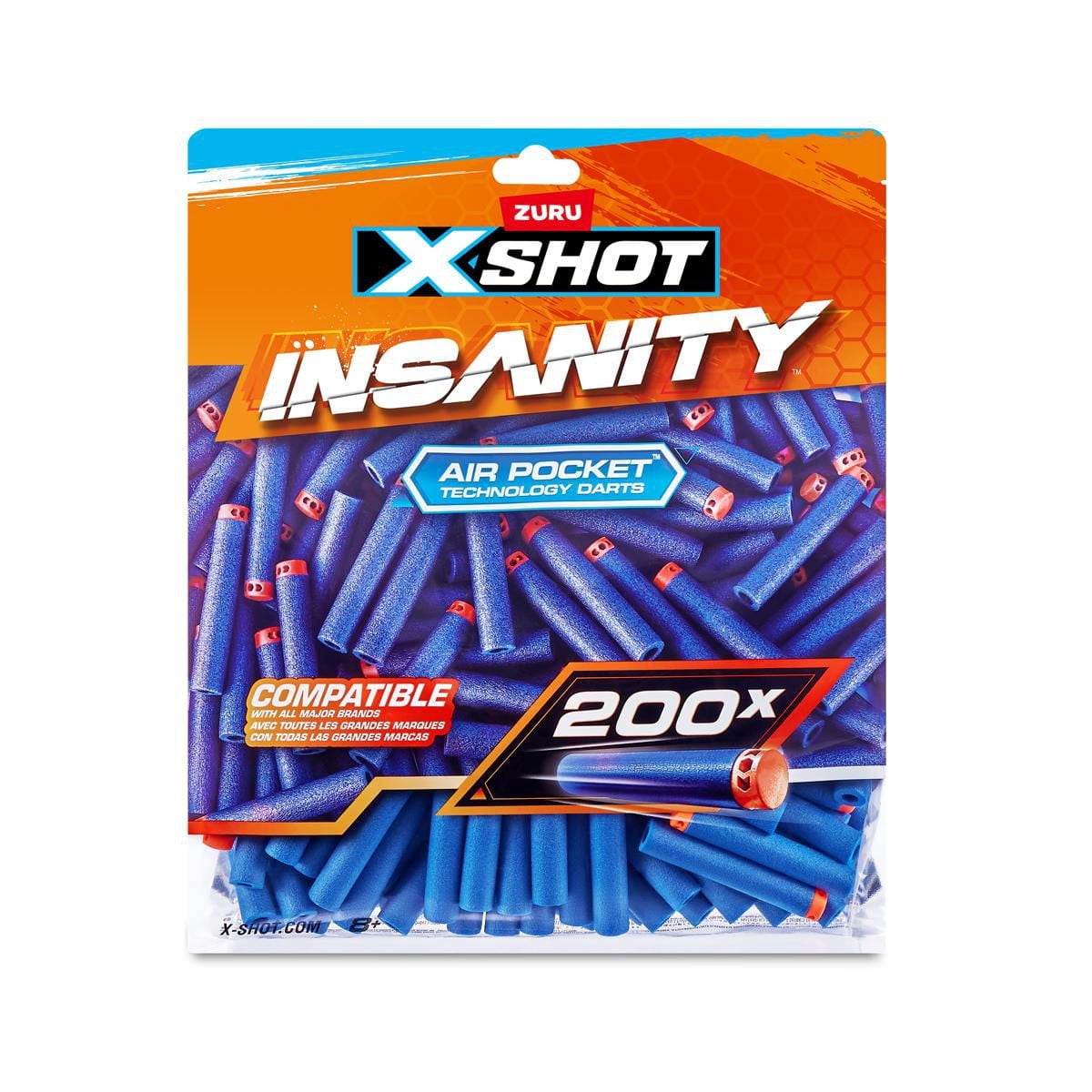 Ensemble de recharge de fléchettes XSHOT Insanity (200 fléchettes) par ZURU