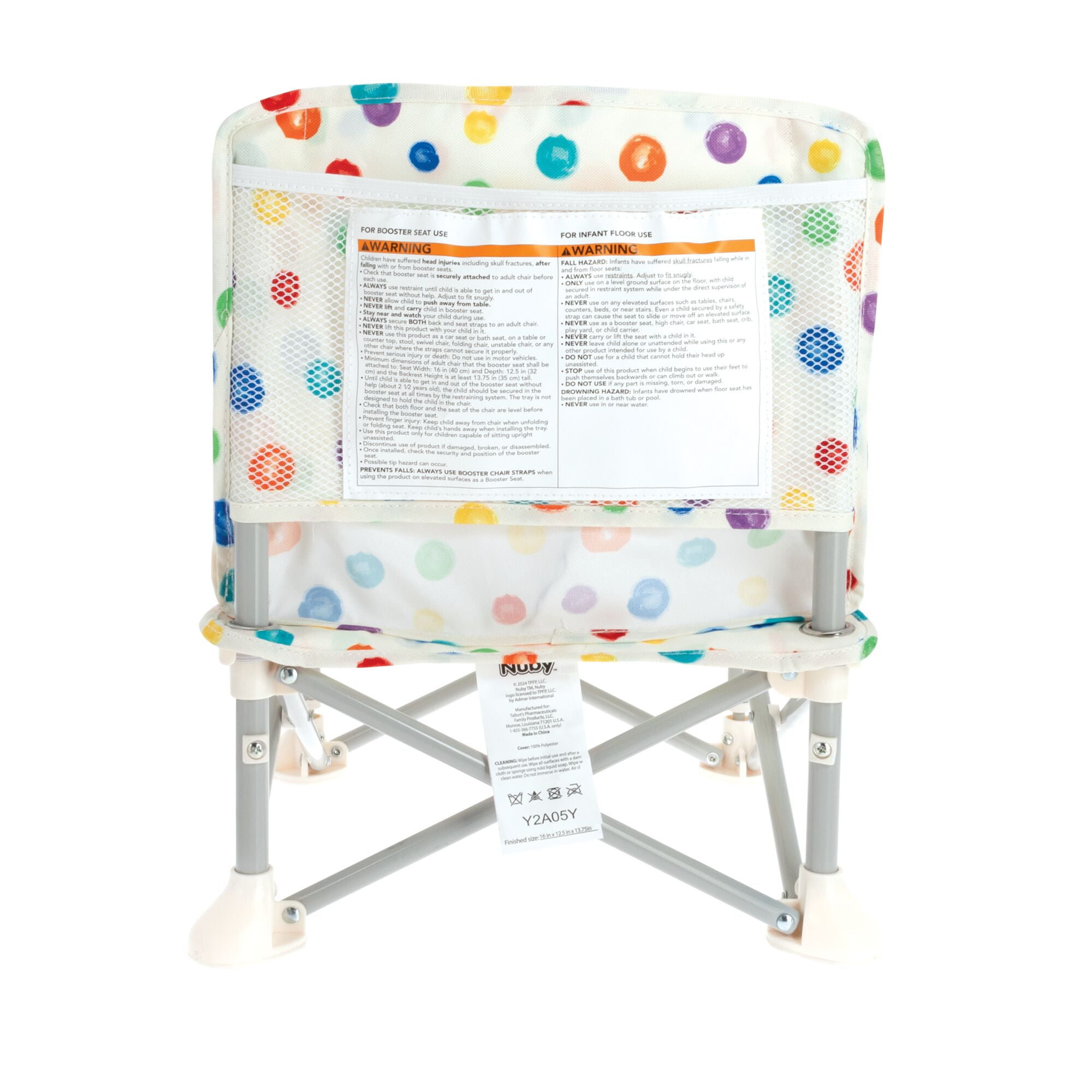 Nuby Pop-Up Portable Booster Seat with Removable Tray, Circles