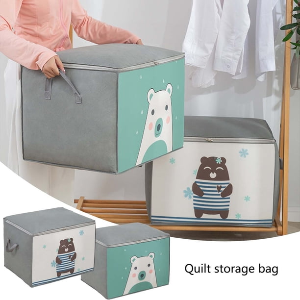 Bolsa para guardar colchas - Organizador plegable de gran capacidad para ropa y equipaje - Caja de mudanza de tela no tejida para garajes, armarios y viajes