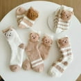 thumbnail image 5 of GYTY Womens Fuzzy Socks 5 Pair Cute Bear Slipper Socks Warm Animal Cozy Thick Fluffy Socks Kawaii Winter Long Socks, 5 of 7