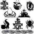 thumbnail image 3 of Letrero colgante de The Witch Is In Halloween, decoración de Halloween para puerta del hogar, truco o trato, suministro de fiesta de Halloween feliz, 3 of 4