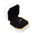 thumbnail image 3 of BIMZUC Luxury Ring Box Square Velvet Wedding Ring Case with LED Light for Proposal Engagement Wedding White 3.0 inches / 7.6 cm Jewelry Storage Display, 3 of 9
