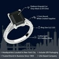 thumbnail image 2 of Gem Stone King 3.39 Cttw Black Onyx and White Created Sapphire Wedding Engagement Ring for Women | 925 Sterling Silver | Gemstone Birthstone | 10X8MM Emerald Cut | Available in Size 5, 6, 7, 8, 9, 2 of 7