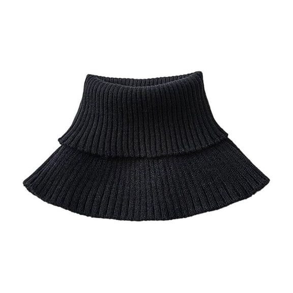 OADUKQ Neck Warmer, Polyester Stretchy Ribbed Knit Mock Turtleneck Neck Gaiter Collar, for Work and College Use, Black