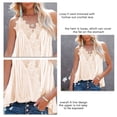 thumbnail image 3 of Camisa sin mangas con tirantes finos de encaje, blusa de espagueti sin mangas con cuello en V y ribete de encaje para mujer Camiseta sin mangas con tirantes finos y ribete de encaje Diseñado con precisión, 3 of 4