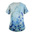 thumbnail image 3 of BDPORKAS Floral Scrubs for Women Stretchy Nurse Scrub Top V-Neck Casual Short Sleeve Nursing Tops, 3 of 3