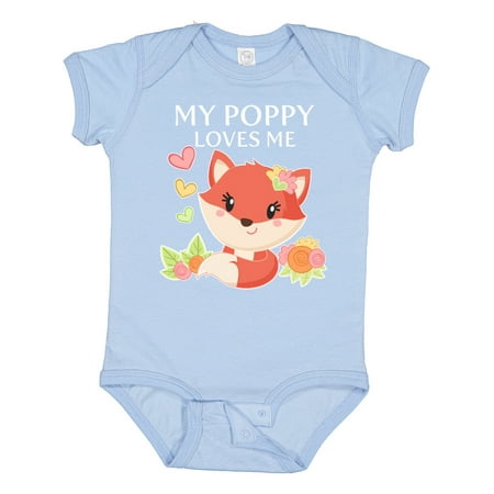 

Inktastic My Poppy Loves Me- Little Fox Gift Baby Boy or Baby Girl Bodysuit