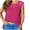Hot Pink, variant on Womens Tops & T-Shirts,Women O-Neck Solid Color Splicing Sleeveless Vest Tank Tops T-Shirt