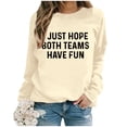 thumbnail image 3 of WEAIXIMIUNG Chandails en Molleton Col Rond Femmes Graphique Plage Noël Oversize Femmes Manches Longues Chandails en Molleton Col Rond Imprimé Lettre Léger Ample Chandails en Molleton Blouse Top, 3 of 5
