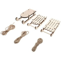 GAXIRE 12-Piece Mini Wooden Sleigh Set Christmas Party Favors Holiday Decor Gifts for Colleagues