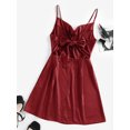 thumbnail image 4 of ZAFUL for Women Prom Dress Sexy Mini Slip Satin Back Tie Cami Dress Red Wine S, 4 of 5