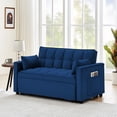 thumbnail image 5 of Onbeam Sleeper Sofa Couch Pull Out Bed, 55" Modern Velvet Convertible Sleeper Sofa Bed Loveseat Modern Velvet Sleeper Couch for Living Room, Adjustable Backrest, Blue, 5 of 8