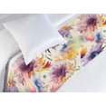thumbnail image 3 of Aquarelle Flowers Bed Runner, Watercolor Design Floral Boho Dreamy Art with Hues Back Print, Decorative Accent Bedding Scarf for Hotels Homes & Guest Rooms, Twin, Pale Yellow Lavender, by Ambesonne, 3 of 3