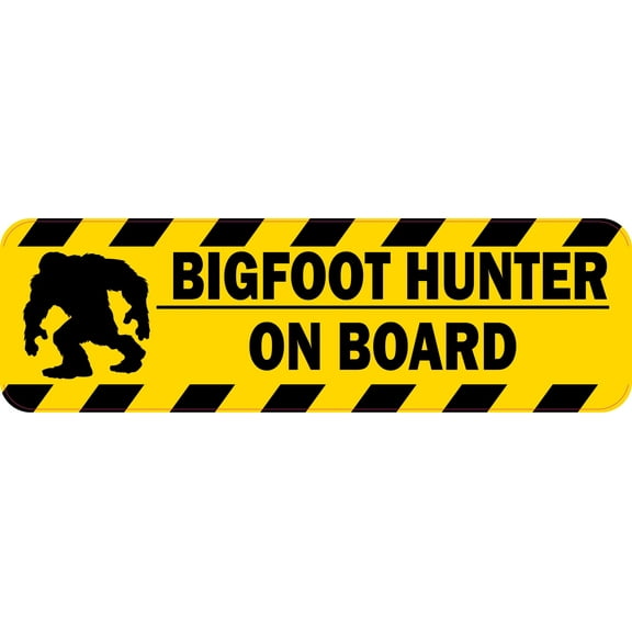 StickerTalk Bigfoot Hunter on Board Vinyl Sticker, 10 inches x 3 inches