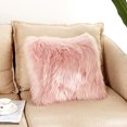 thumbnail image 1 of Luckyn Soft Plush Faux Wool Fur Cushion Covers Fluffy Throw Pillow Cases Home Decor Pink, 1 of 1