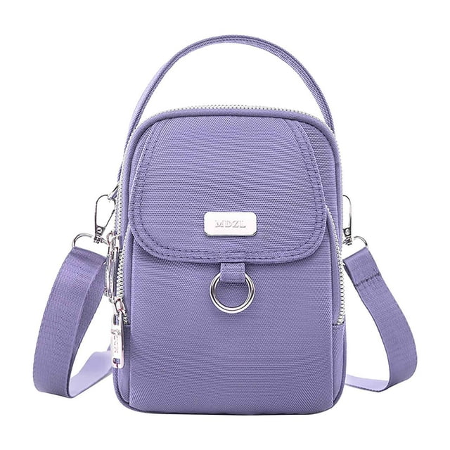 Bolso bandolera para mujer con orificio para auriculares | Bolso bandolera de tela con múltiples compartimentos | Correa ajustable para teléfono, cartera y objetos esenciales | Bolso informal para
