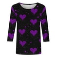 thumbnail image 4 of Plus Size Tops for Women Viikei Womens Tops Long Sleeve Dressy,Plus Size Sweatshirts for Women,Women's Fashion Tees Casual Crewneck 3/4 Sleeve Loose T Shirt Ladies Tops Blouses Shirts Multicolor L, 4 of 5