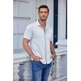 thumbnail image 4 of COOFANDY Mens Wrinkle Free Button Down Shirts Short Sleeve Untucked Shirts Casual Summer Shirt, 4 of 8