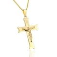 thumbnail image 4 of Men's 14K Yellow Gold Big INRI Jesus Christ Crucifix Cross Pendants Necklaces Orthodox Long Chain Necklaces Male Gifts Jewelry, 4 of 5