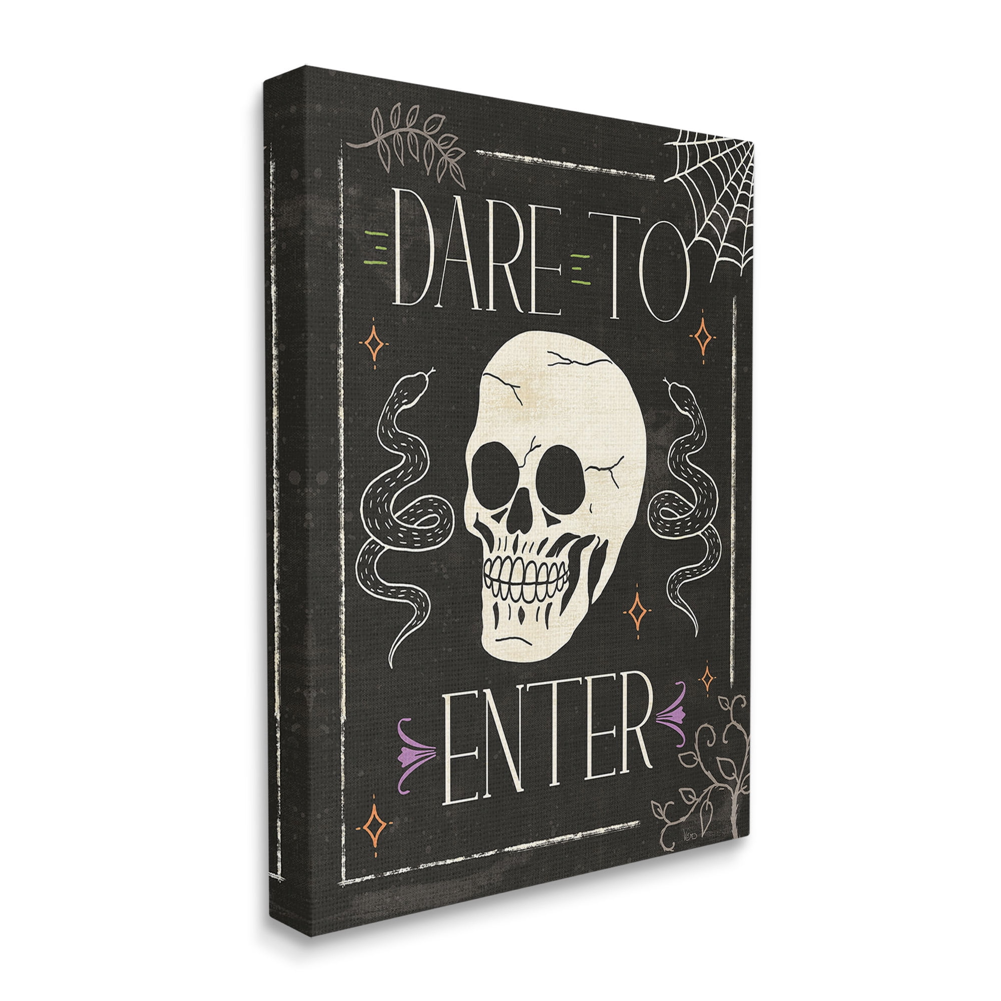Stupell Industries Dare To Enter Phrase Holiday Painting Gallery Wrapped Canvas Art Print Wall Art, 24 x 30