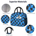 thumbnail image 4 of Blue and Black Wavy Checkered Pattern Insulated Leakproof Lunch Box for Work, Lunch Bag for Women Men, Loncheras Para Mujer for Beach Travel Picnic Camping, 4 of 6