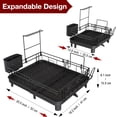 thumbnail image 4 of Extendable Dish Drying Rack - Dual Part Dish Racks with Drain Board, Adjustable Large Dish Drainer with Utensil Holder, Spatula Holder and Cutting Board Holder, X-Large 32.5-52 cm, Black, 4 of 5