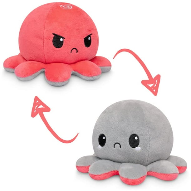 Reversible Octopus Plush Toy, Cute Mini Plush Toys, Show Your Mood