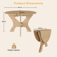 thumbnail image 4 of Ciphrias Folding Dining Table 43 Inch Round, Wild Oak MDF Compact Table for Small Spaces Dining Room, 4 of 8