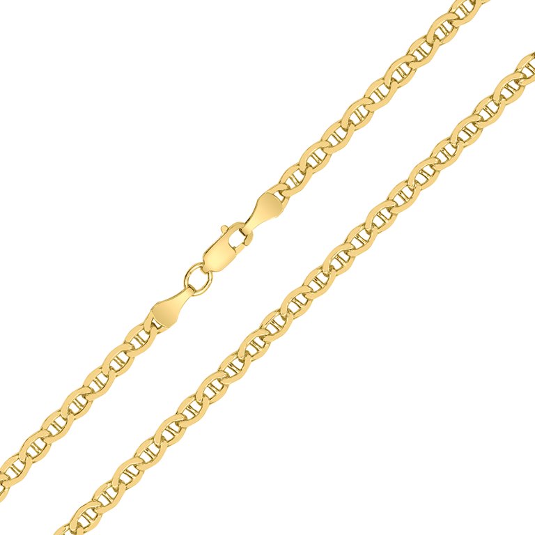 14Kゴールド 14K Yellow Gold Filled 3.2MM Mariner Link Chain with Lobster Clasp