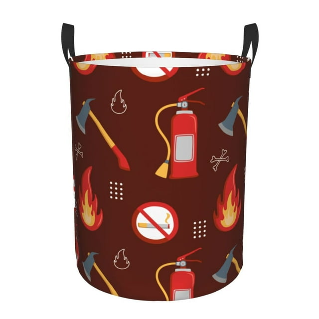 Lukts Extincteur pour Panier à Linge Rond, Sac de Rangement Étanche Adapté pour Maison, Salle de Bain, Coffre de Voiture-Moyen