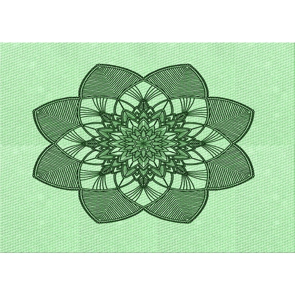 Ahgly Company Indoor Rectangle Patterned Mint Green Area Rugs, 4' x 6'