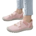 thumbnail image 3 of Siilsaa Platform Sneakers for Women Lifestyle Mesh Jogger Sneakers Lace-up Walking Pink,9, 3 of 5