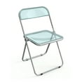 thumbnail image 6 of 2 foldable terrace plastic folding chairs, white transparent/pink transparent/blue transparent/orange transparent, can be used for gardens, camping BBQ、 party, 6 of 21