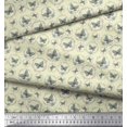 thumbnail image 2 of Soimoi Yellow Modal Satin Fabric Wreath & Butterfly Fabric Prints By Yard 42 Inch Wide, 2 of 5