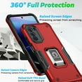 thumbnail image 3 of Rosebono Compatible With Motorola Moto G Stylus 2022 (4G) Case, Hybrid Metal Ring Magnetic Support Kickstand Protective Defender Armor Cover Case (White), 3 of 8