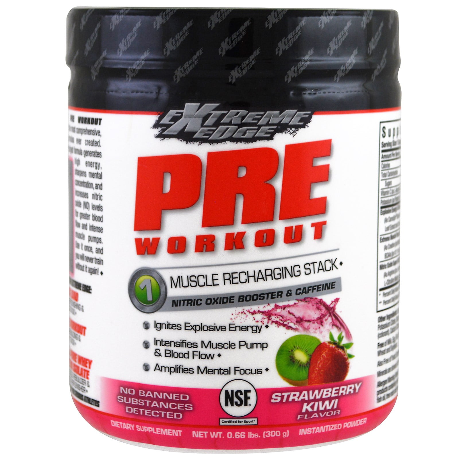 Extreme Edge Pre Workout, Strawberry Kiwi, 10.56 Oz