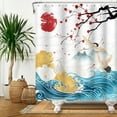 thumbnail image 2 of SUNOLIFE Japanese Shower Curtain,Chinese Mountain Waterproof Fabric Bathroom Curtain with Hooks,60x72 in, 2 of 5