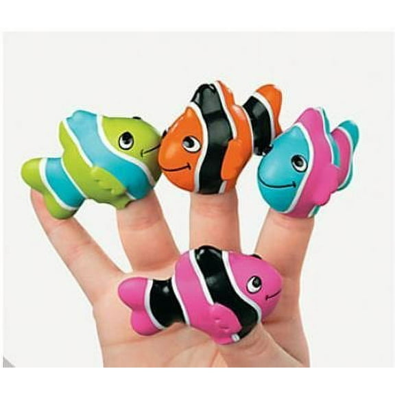Vinyl Clown Fish Finger Puppets - Party Favors - 12 Pieces