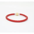 thumbnail image 4 of Genuine Braided Leather Bracelet With Stainless Steel Magnetic Clasp, Red, 4 of 4
