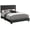 Black, variant on Monarch Bed, Bedroom, Frame Only, Queen Size, Upholstered, Dark Grey Boucle