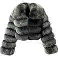 thumbnail image 4 of loveimgs Abrigo de piel sintética mullida para mujer, chaqueta recortada, chaqueta acolchada con cremallera, chaqueta de peluche cálida y difusa para invierno, 4 of 5