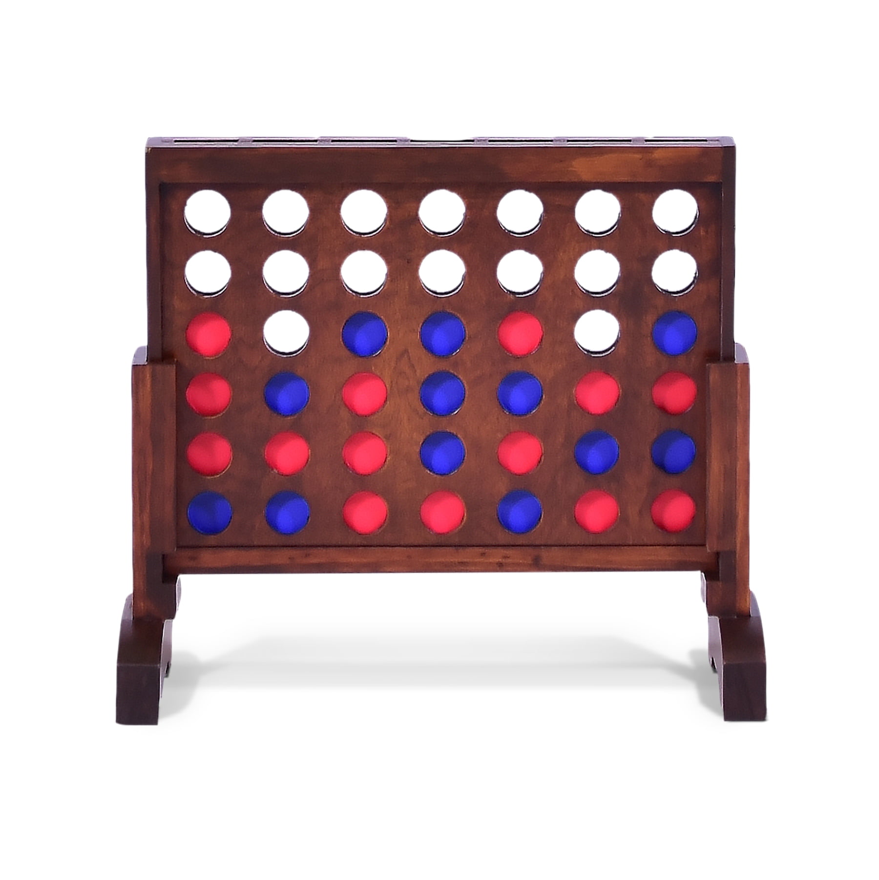 GoSports Premium 4 in a Row Game Dark Wood Stain – 1 Foot Width - Indoor or Outdoor Game