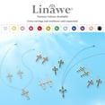 thumbnail image 7 of Linawe Champagne Cross Charm Necklace for Women Trendy, Silver Chain Cross Pendant Necklace, Moissanite Crystal Imitation Diamond Birthstone Cute Jewelry, Catholic Religious Gifts Mom, 7 of 7