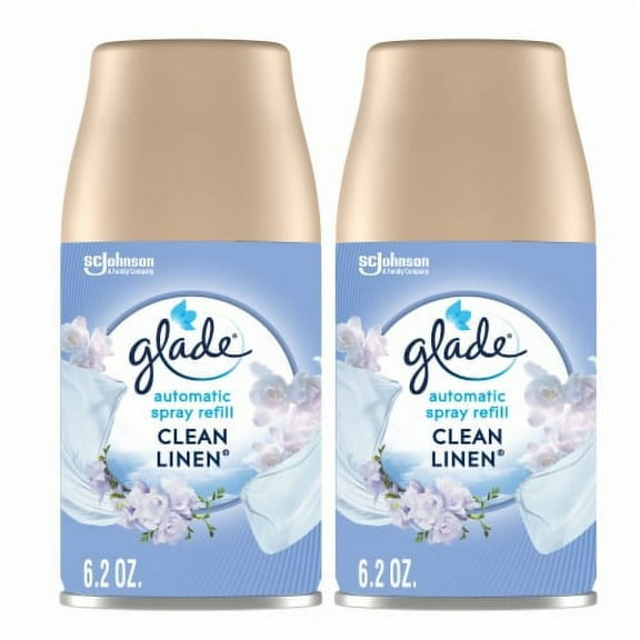 Glade Automatic Spray 2 Refills, Air Freshener, Clean Linen, 2 x 6.2 oz 2 ct / 6.2 oz.