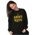 thumbnail image 4 of US Army Wife Military Support Ribbon Women Crewneck Sweatshirt Brisco Brands S, 4 of 6
