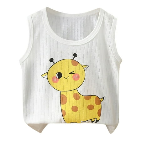 

XNHOU Baby Clothes Toddler Kids Boys Girls Dance Tank Cartoon Prints Short Sleeve Button Shacket Blouses Top Baggy Ballet Sporty Basic Comfy 18-24 Months