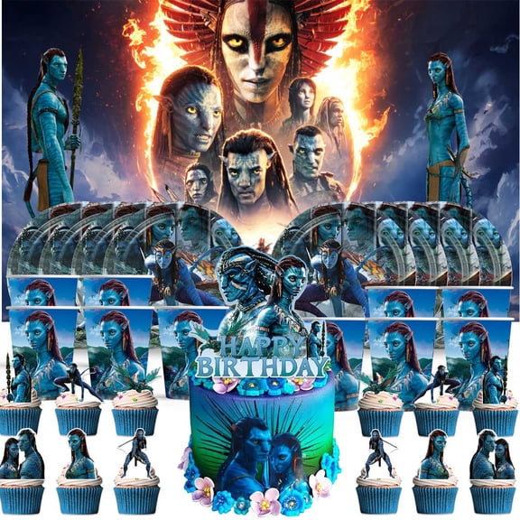 avatar Birthday Cups Party Supplies Decor Backdrop Plates Fans Decorations Banner