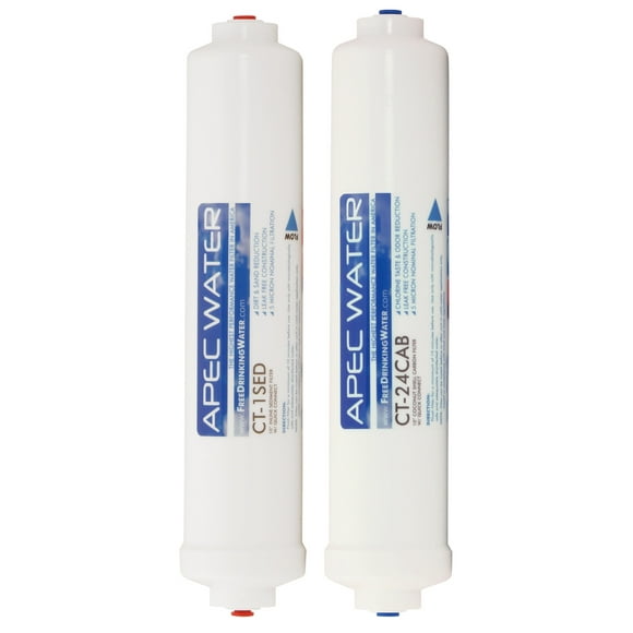 APEC Water Systems FILTER-SET-QUICK US Made Double Capacity Replacement Cartridges for Ultimate Series Reverse Osmosis Water Filtration System RO-QUICK90 Stage 1-2, white