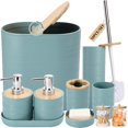 thumbnail image 2 of 8-Piece Luxury Bathroom Set - 2 Soap Dispensers, Toothbrush Holder, Soap Dish, Toilet Brush & Qtip Holder, 2 of 3