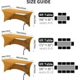 thumbnail image 4 of GFDYREE Spandex Tablecloth 8FT Stretch Table Cover Fitted Rectangular Tables, Universal Stretch Patio Table Cloth for Wedding, Banquet, Party and Event（Gold, 8FT, 4 of 7
